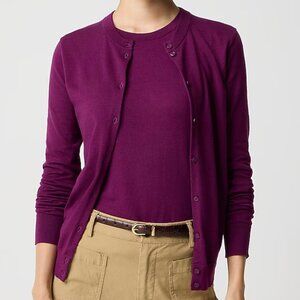 NEW NWT J. Crew Factory Classic Cotton Cardigan Color: Iris